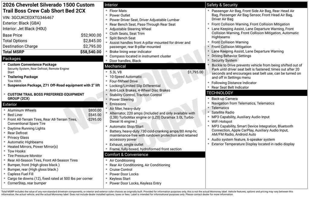 chevrolet silverado 1500 2026 3GCUKCEDXTG346467 image chevrolet silverado 1500 2026 3GCUKCEDXTG346467 image